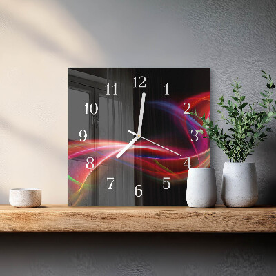 Glasuhr quadratisch Abstrakte Linien