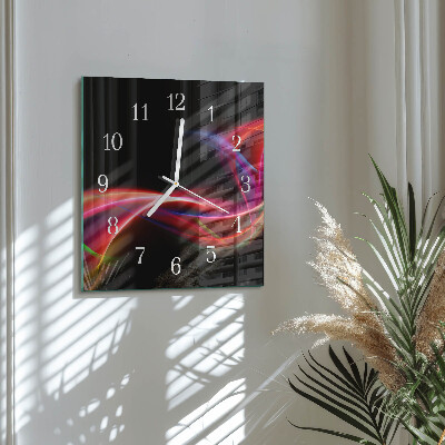 Glasuhr quadratisch Abstrakte Linien