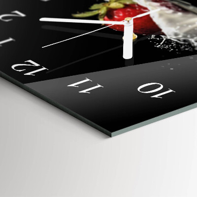 Quadratische wanduhr Erdbeere