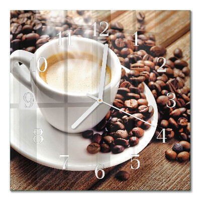 Glasuhr quadratisch Eine Tasse Kaffee