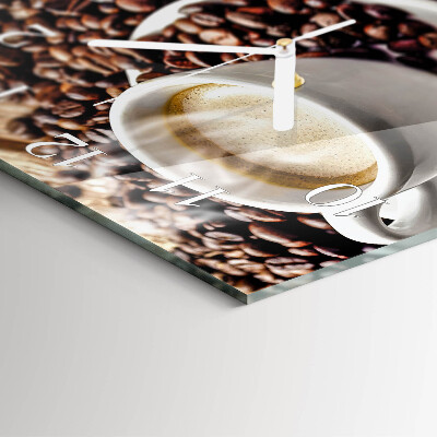 Glasuhr quadratisch Eine Tasse Kaffee