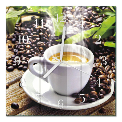 Quadratische wanduhr modern Eine Tasse Kaffee