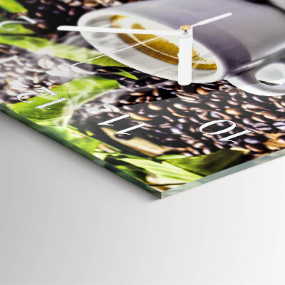 Quadratische wanduhr modern Eine Tasse Kaffee