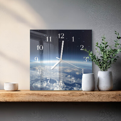 Moderne wanduhr quadratisch Das Universum der Erde
