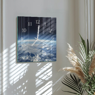 Moderne wanduhr quadratisch Das Universum der Erde