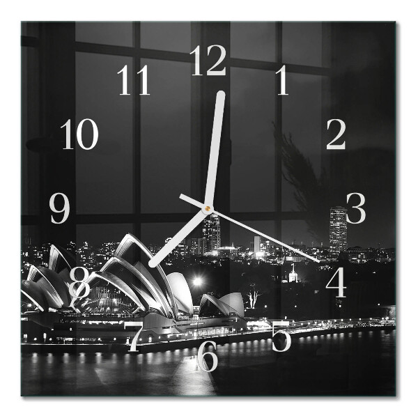 Quadratische wanduhr modern Sydney Horizon