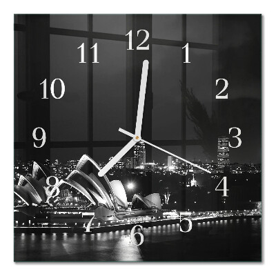 Quadratische wanduhr modern Sydney Horizon