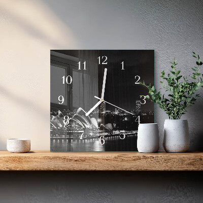 Quadratische wanduhr modern Sydney Horizon