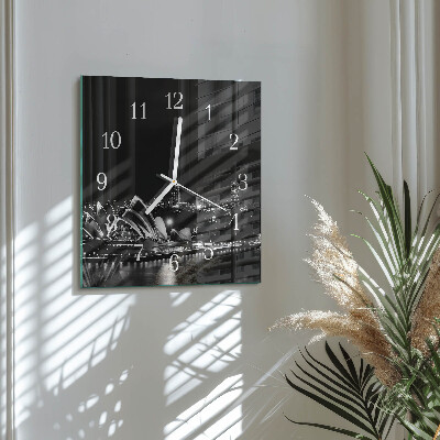 Quadratische wanduhr modern Sydney Horizon