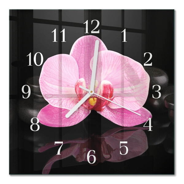 Wanduhr mit motiv quadratisch Orchidee