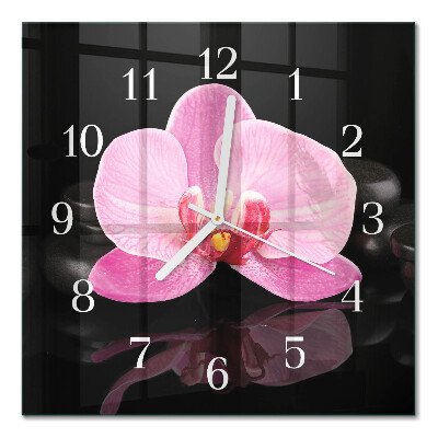 Wanduhr mit motiv quadratisch Orchidee
