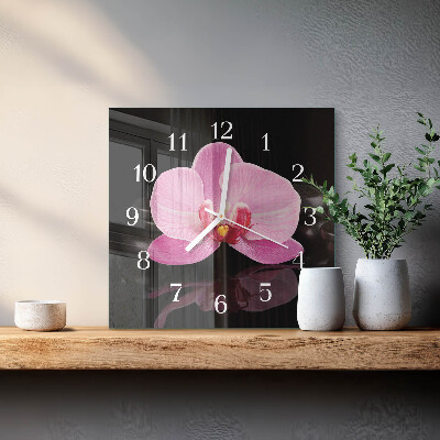 Wanduhr mit motiv quadratisch Orchidee