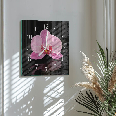 Wanduhr mit motiv quadratisch Orchidee