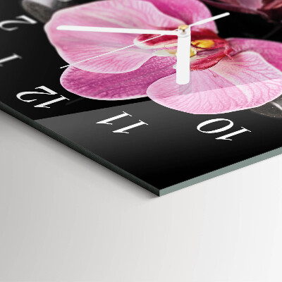 Wanduhr mit motiv quadratisch Orchidee