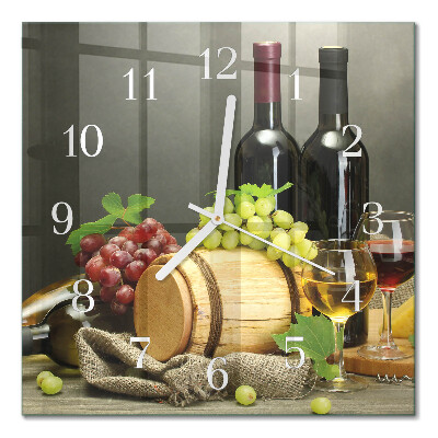 Moderne wanduhr quadratisch Trauben für Wein