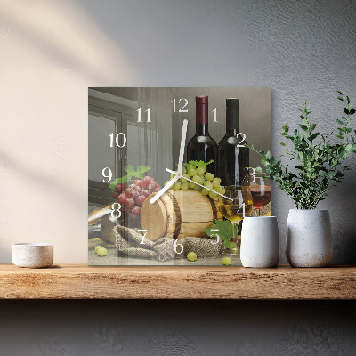 Moderne wanduhr quadratisch Trauben für Wein