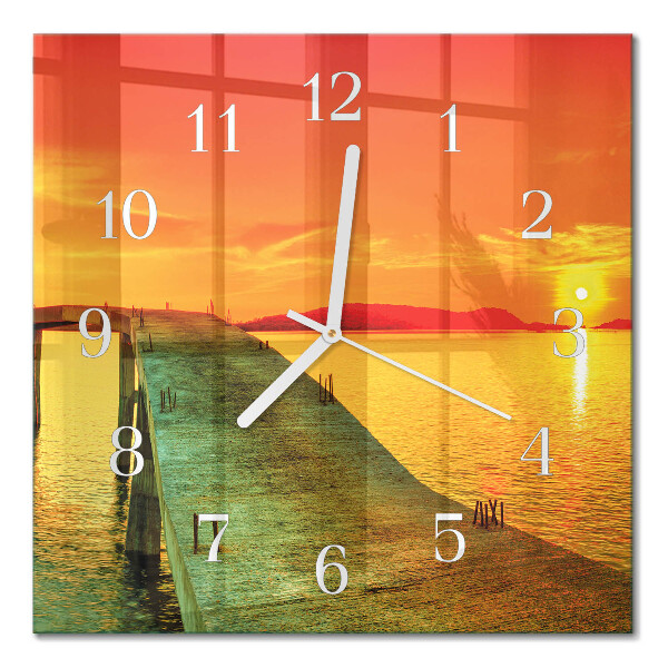 Quadratische wanduhr Brücke