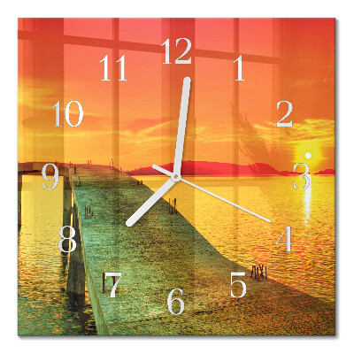 Quadratische wanduhr Brücke