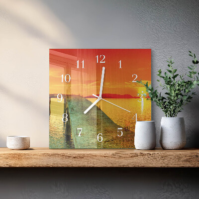 Quadratische wanduhr Brücke