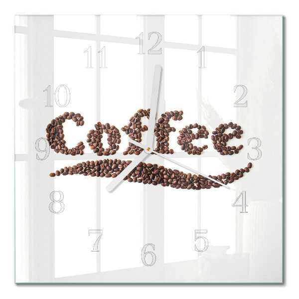 Quadratische wanduhr modern Kaffee 