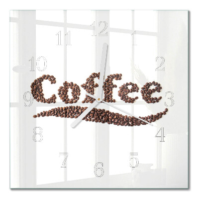 Quadratische wanduhr modern Kaffee 