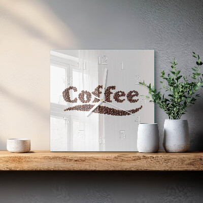 Quadratische wanduhr modern Kaffee 