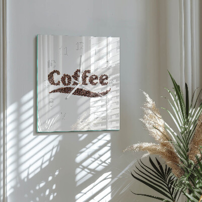 Quadratische wanduhr modern Kaffee 
