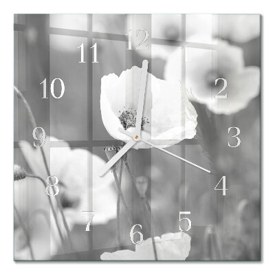 Wanduhr mit motiv quadratisch Mohnblumen