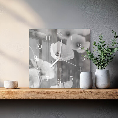 Wanduhr mit motiv quadratisch Mohnblumen