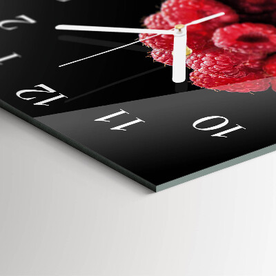 Moderne wanduhr quadratisch Himbeeren