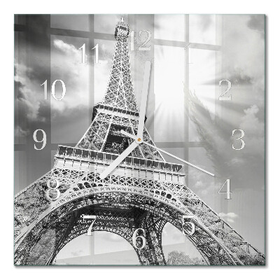 Quadratische wanduhr Eiffelturm Paris