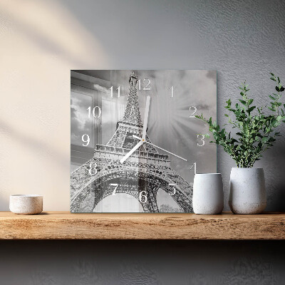 Quadratische wanduhr Eiffelturm Paris