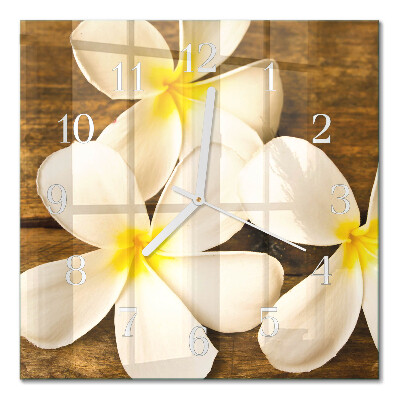 Quadratische wanduhr modern Blumen
