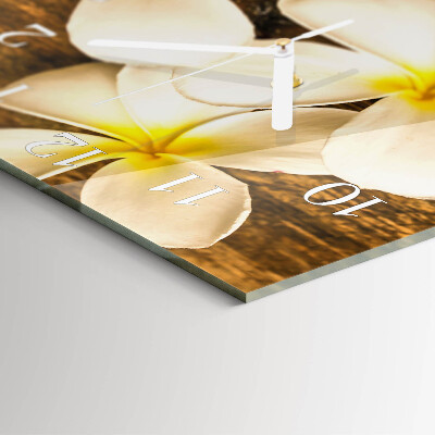Quadratische wanduhr modern Blumen