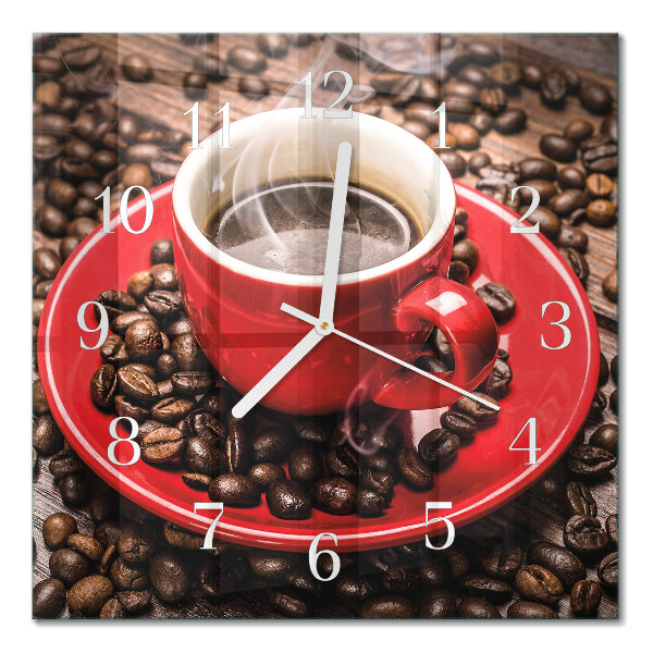 Wanduhr mit motiv quadratisch Eine Tasse Kaffee