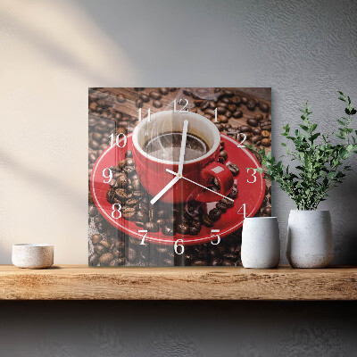 Wanduhr mit motiv quadratisch Eine Tasse Kaffee