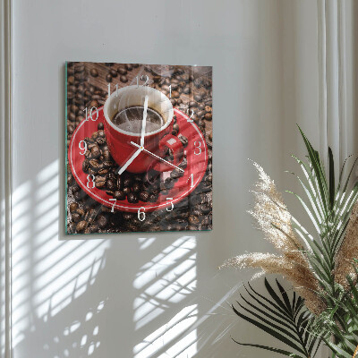 Wanduhr mit motiv quadratisch Eine Tasse Kaffee