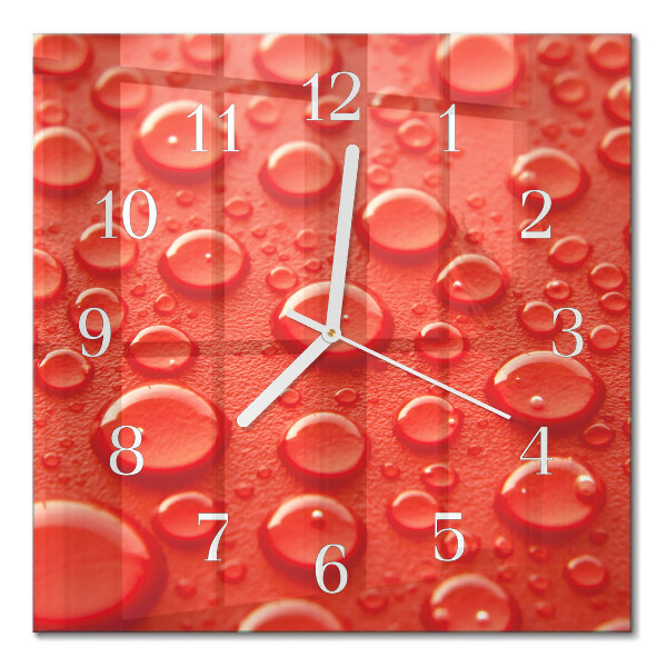 Quadratische wanduhr Wassertropfen