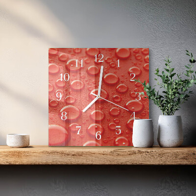 Quadratische wanduhr Wassertropfen