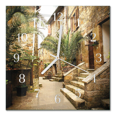 Quadratische wanduhr modern Palm Avenue