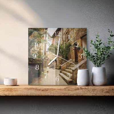 Quadratische wanduhr modern Palm Avenue