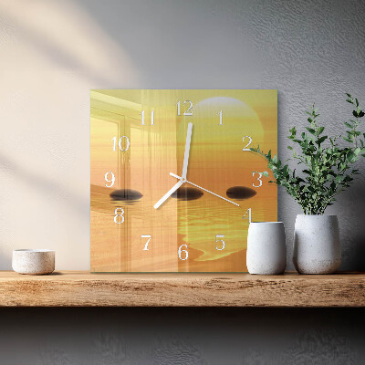 Moderne wanduhr quadratisch Wasser Sonne