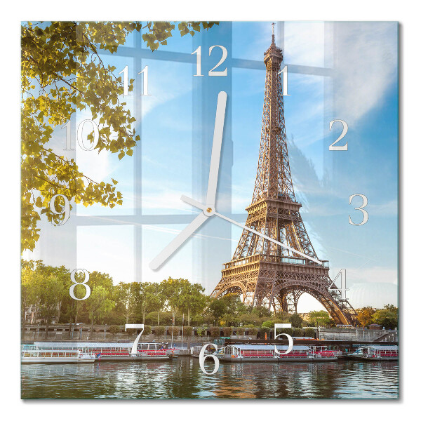 Moderne wanduhr quadratisch Eiffelturm Paris