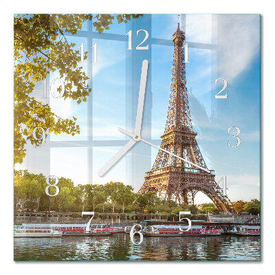 Moderne wanduhr quadratisch Eiffelturm Paris