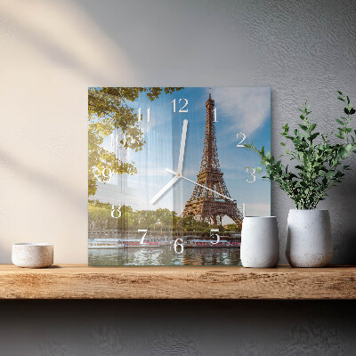 Moderne wanduhr quadratisch Eiffelturm Paris