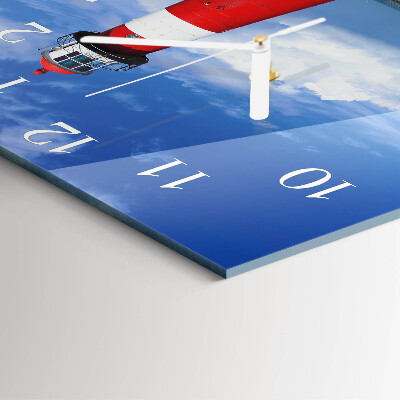 Quadratische wanduhr Leuchtturm