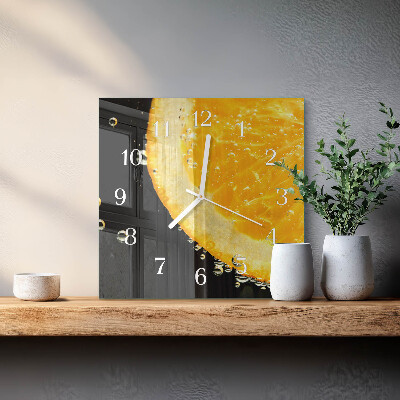 Quadratische wanduhr modern Zitrusfrüchte