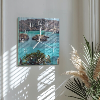 Moderne wanduhr quadratisch Meereslandschaft