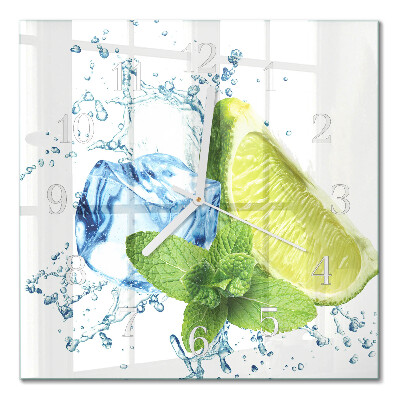 Moderne wanduhr quadratisch Limette und Minze