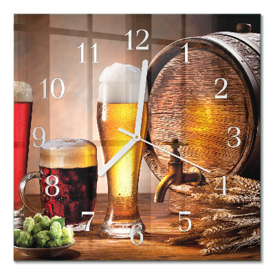 Glasuhr quadratisch Ein Fass Bier